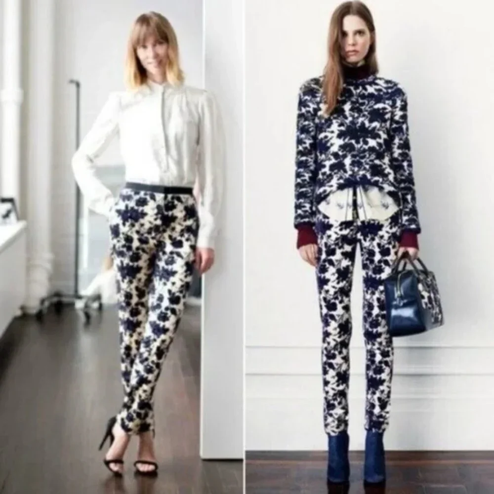 NWOT Tory Burch Dayton Flocked Pants